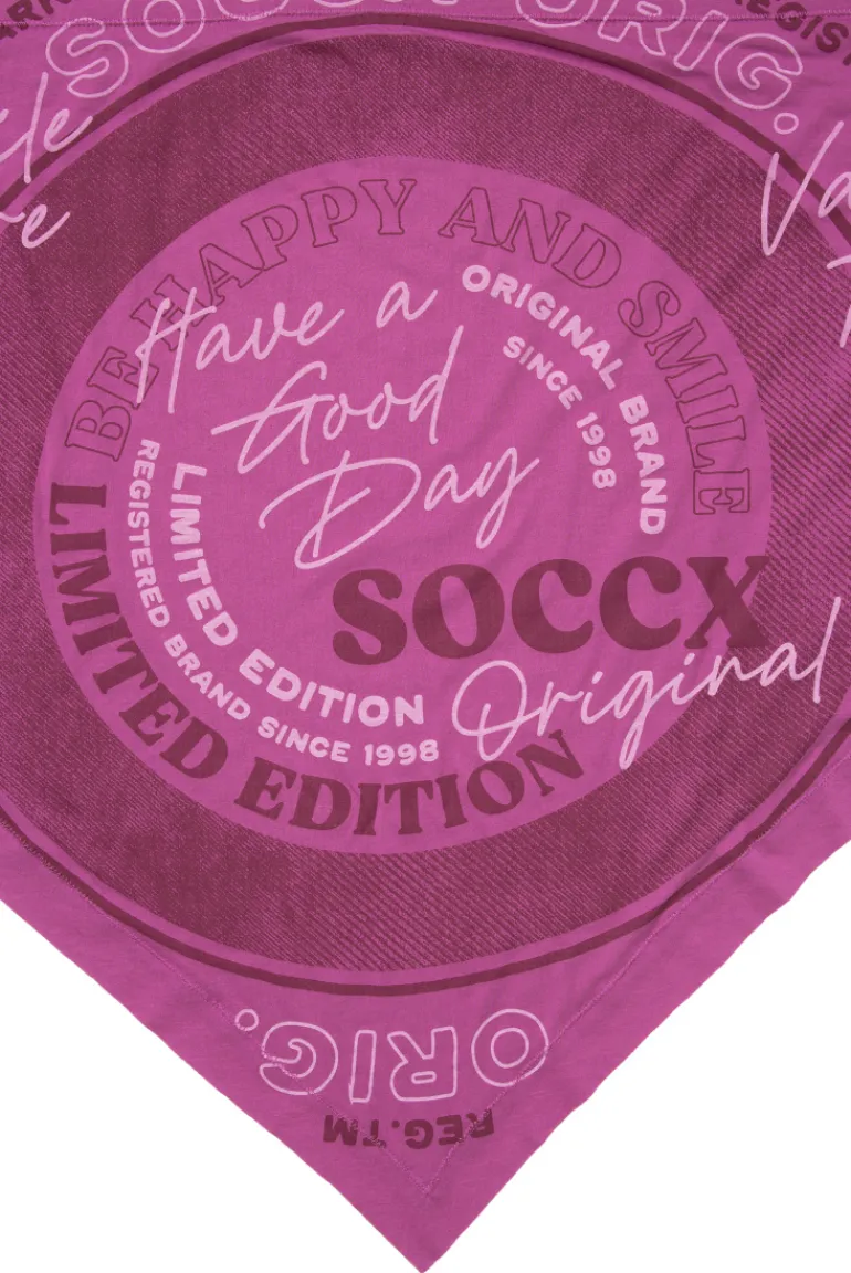 Hot CAMP DAVID & SOCCX Dreieckstuch im Materialmix mit Artwork iced berry icedberry