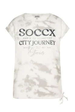Hot CAMP DAVID & SOCCX Flauschstrick-Shirt mit Glitter Logo ivory