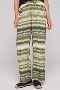 Fashion CAMP DAVID & SOCCX Gemusterte Palazzo-Hose mit Elastikbund desert olive | XXL desertolive