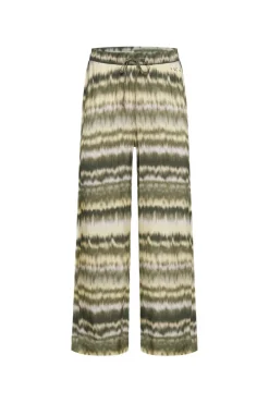 Fashion CAMP DAVID & SOCCX Gemusterte Palazzo-Hose mit Elastikbund desert olive | XXL desertolive