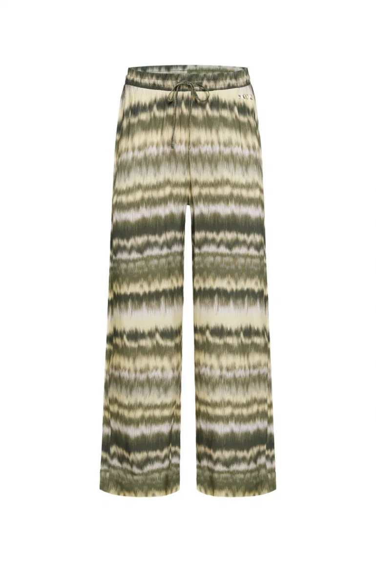Fashion CAMP DAVID & SOCCX Gemusterte Palazzo-Hose mit Elastikbund desert olive | XXL desertolive