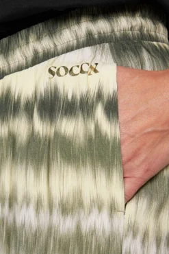 Fashion CAMP DAVID & SOCCX Gemusterte Palazzo-Hose mit Elastikbund desert olive | XXL desertolive