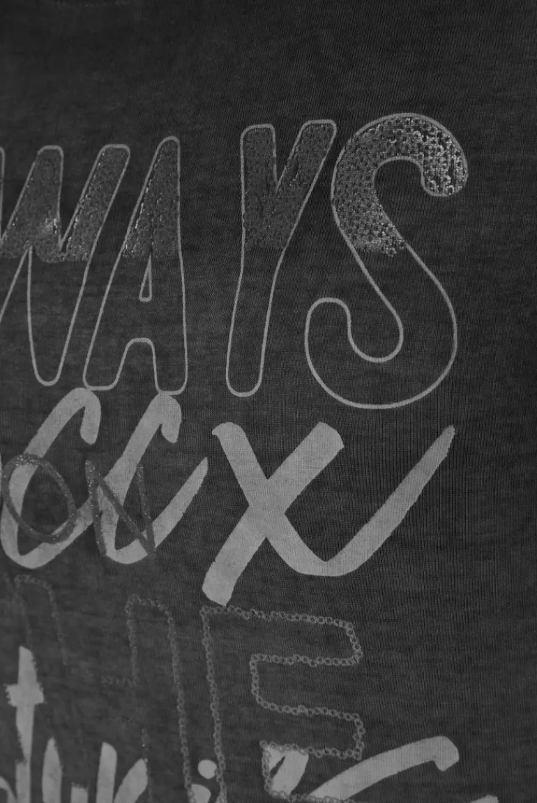 Cheap CAMP DAVID & SOCCX Geripptes T-Shirt mit Artwork black