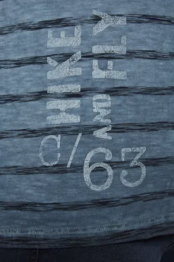Store CAMP DAVID & SOCCX Gestreiftes Henley-Shirt mit Brusttasche blue navy bluenavy