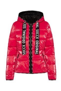 Online CAMP DAVID & SOCCX Glänzende Steppjacke mit Samt-Optik clear red clearred