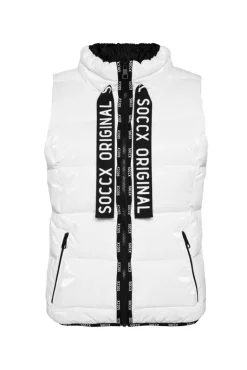 Online CAMP DAVID & SOCCX Glänzende Steppweste mit Samt-Optik white