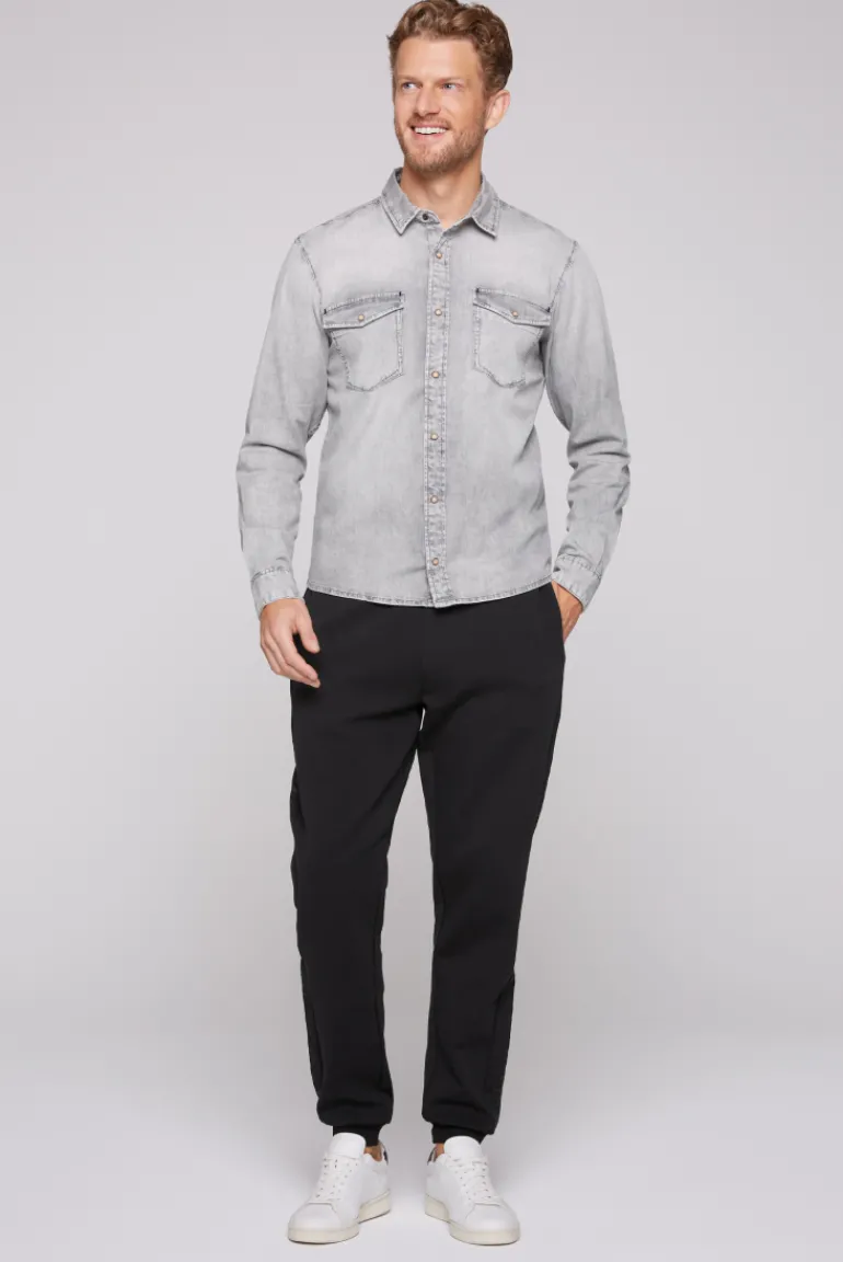Hot CAMP DAVID & SOCCX Hemd aus Denim Regular Fit light grey bleached lightgreybleached