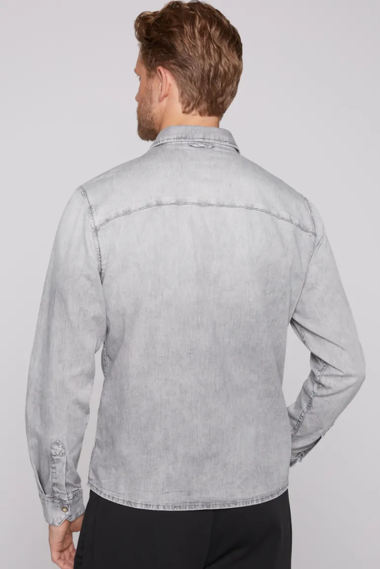 Hot CAMP DAVID & SOCCX Hemd aus Denim Regular Fit light grey bleached lightgreybleached