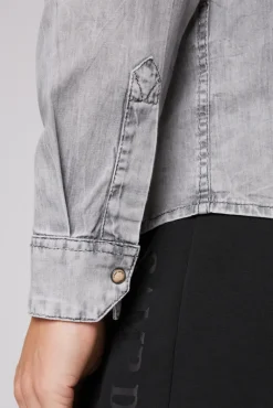 Hot CAMP DAVID & SOCCX Hemd aus Denim Regular Fit light grey bleached lightgreybleached