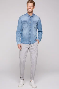 Online CAMP DAVID & SOCCX Hemd aus Denim Regular Fit light blue bleached lightbluebleached