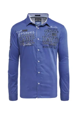 Clearance CAMP DAVID & SOCCX Hemd mit Dobby-Struktur und Artworks denim blue | L denimblue