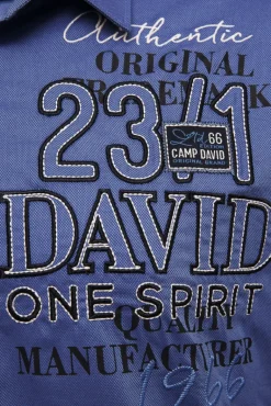 Best CAMP DAVID & SOCCX Hemd mit Dobby-Struktur und Artworks denim blue | L denimblue