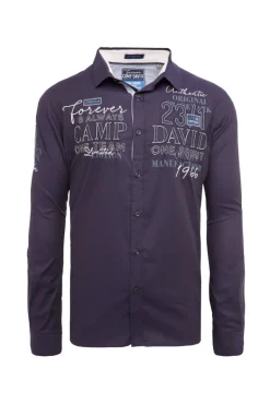 Fashion CAMP DAVID & SOCCX Hemd mit Dobby-Struktur und Artworks blue navy bluenavy