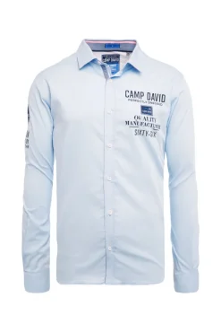 Cheap CAMP DAVID & SOCCX Hemd mit Webstruktur und Artworks, Regular Fit light blue lightblue
