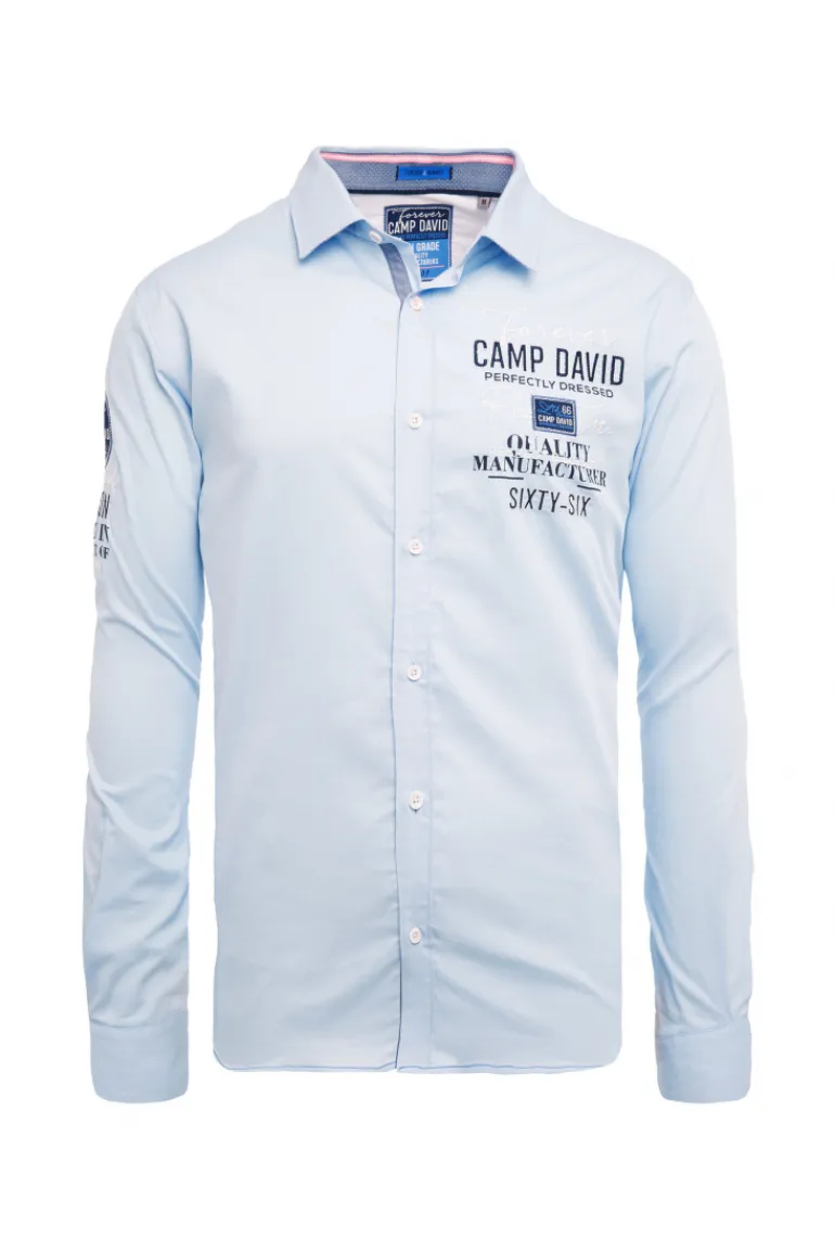Cheap CAMP DAVID & SOCCX Hemd mit Webstruktur und Artworks, Regular Fit light blue lightblue