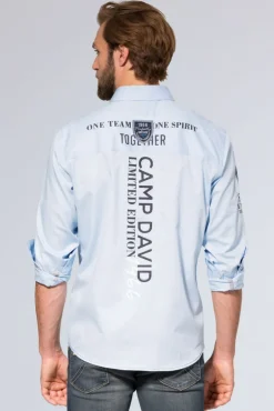 Cheap CAMP DAVID & SOCCX Hemd mit Webstruktur und Artworks, Regular Fit light blue lightblue