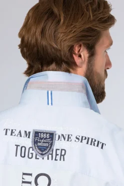 Sale CAMP DAVID & SOCCX Hemd mit Webstruktur und Artworks, Regular Fit light blue lightblue