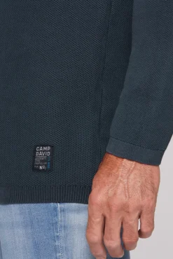 Cheap CAMP DAVID & SOCCX Henley-Pullover Stone Washed blue navy bluenavy