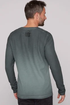 Cheap CAMP DAVID & SOCCX Henley-Shirt aus Waffelpikee deep forest deepforest