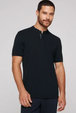 Flash Sale CAMP DAVID & SOCCX Henley-Shirt im Polo-Stil blue navy bluenavy