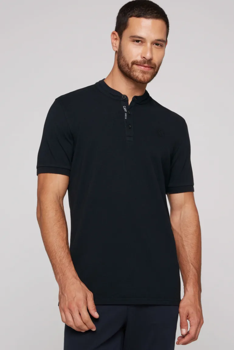 Flash Sale CAMP DAVID & SOCCX Henley-Shirt im Polo-Stil blue navy bluenavy