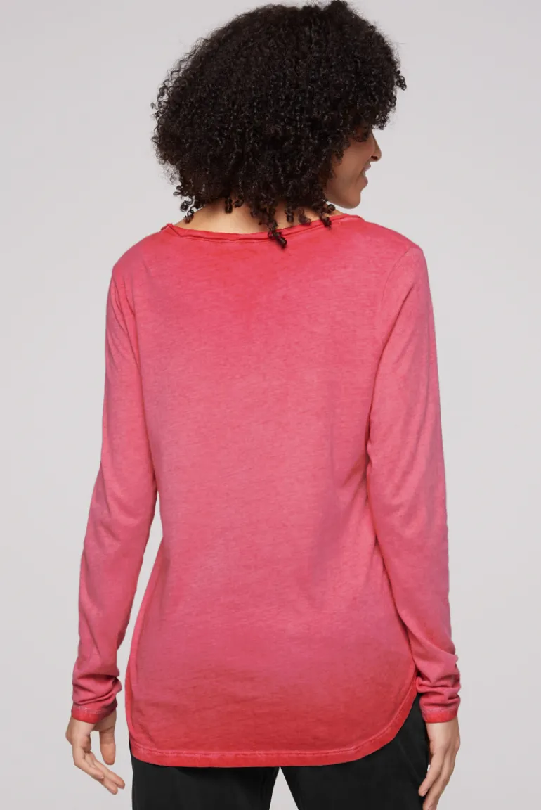 Cheap CAMP DAVID & SOCCX Henley-Shirt mit Wording Glitter Print pinky red pinkyred