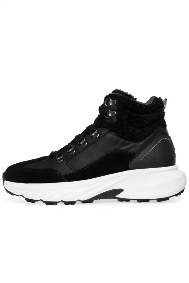 Cheap CAMP DAVID & SOCCX High Top Sneaker mit Kunstfell-Details black