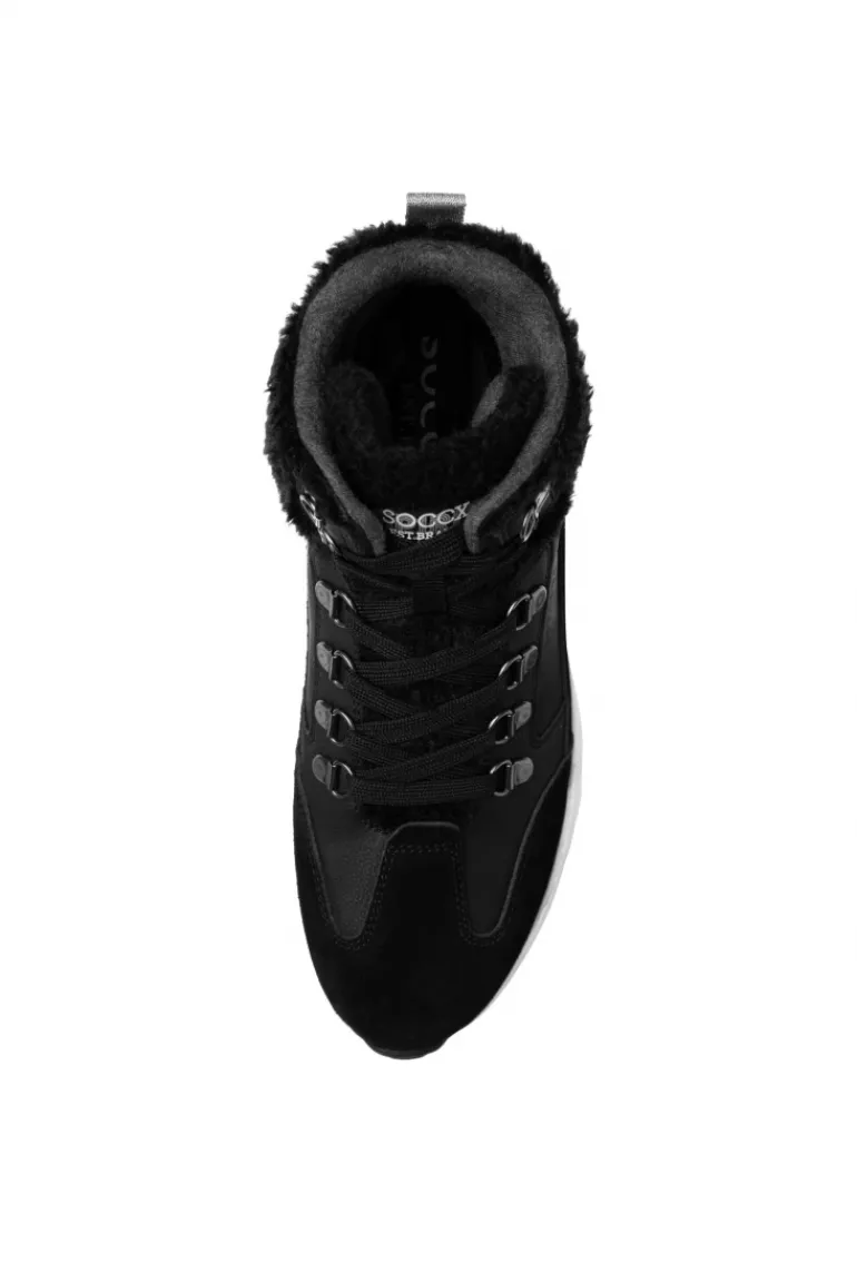 Cheap CAMP DAVID & SOCCX High Top Sneaker mit Kunstfell-Details black