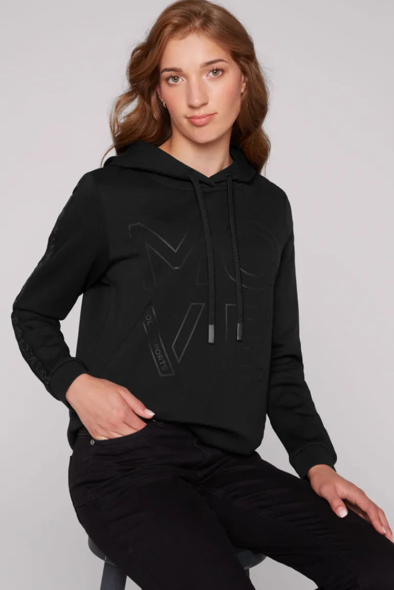 Cheap CAMP DAVID & SOCCX Hoodie aus Interlock mit Artwork und Tapes black