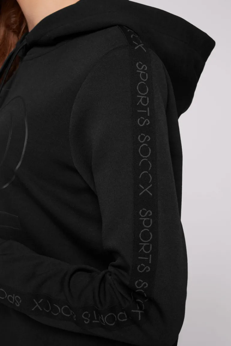 Cheap CAMP DAVID & SOCCX Hoodie aus Interlock mit Artwork und Tapes black