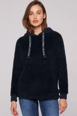 Sale CAMP DAVID & SOCCX Hoodie aus Teddyplüsch mit Sweatkapuze blue navy bluenavy