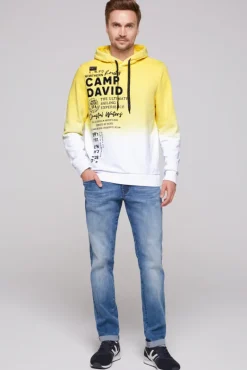 Best Sale CAMP DAVID & SOCCX Hoodie Dip Dye mit Artworks light lime lightlime