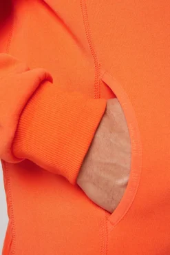 Sale CAMP DAVID & SOCCX Hoodie im Materialmix mit Artwork und Rückentasche signal orange signalorange