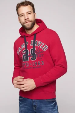 Fashion CAMP DAVID & SOCCX Hoodie mit Artwork im Retro-Style royal red royalred