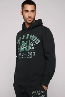 Hot CAMP DAVID & SOCCX Hoodie mit Artwork im Retro-Style black
