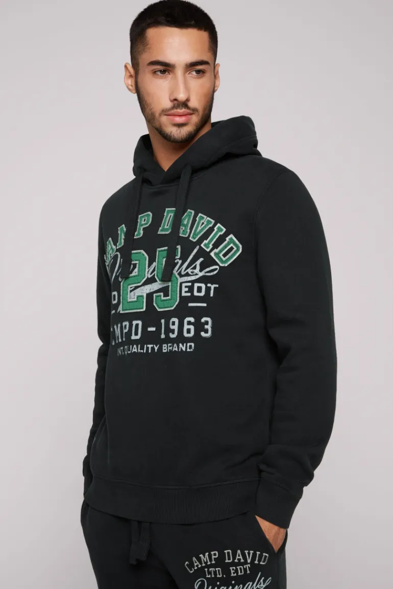 Hot CAMP DAVID & SOCCX Hoodie mit Artwork im Retro-Style black