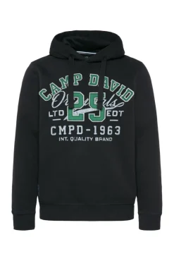 Hot CAMP DAVID & SOCCX Hoodie mit Artwork im Retro-Style black