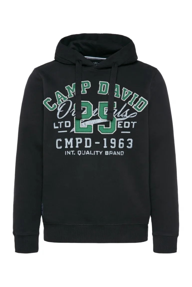 Hot CAMP DAVID & SOCCX Hoodie mit Artwork im Retro-Style black