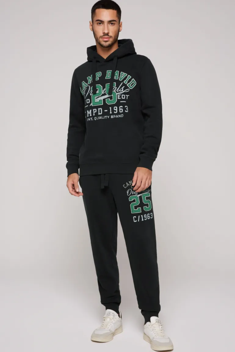 Hot CAMP DAVID & SOCCX Hoodie mit Artwork im Retro-Style black