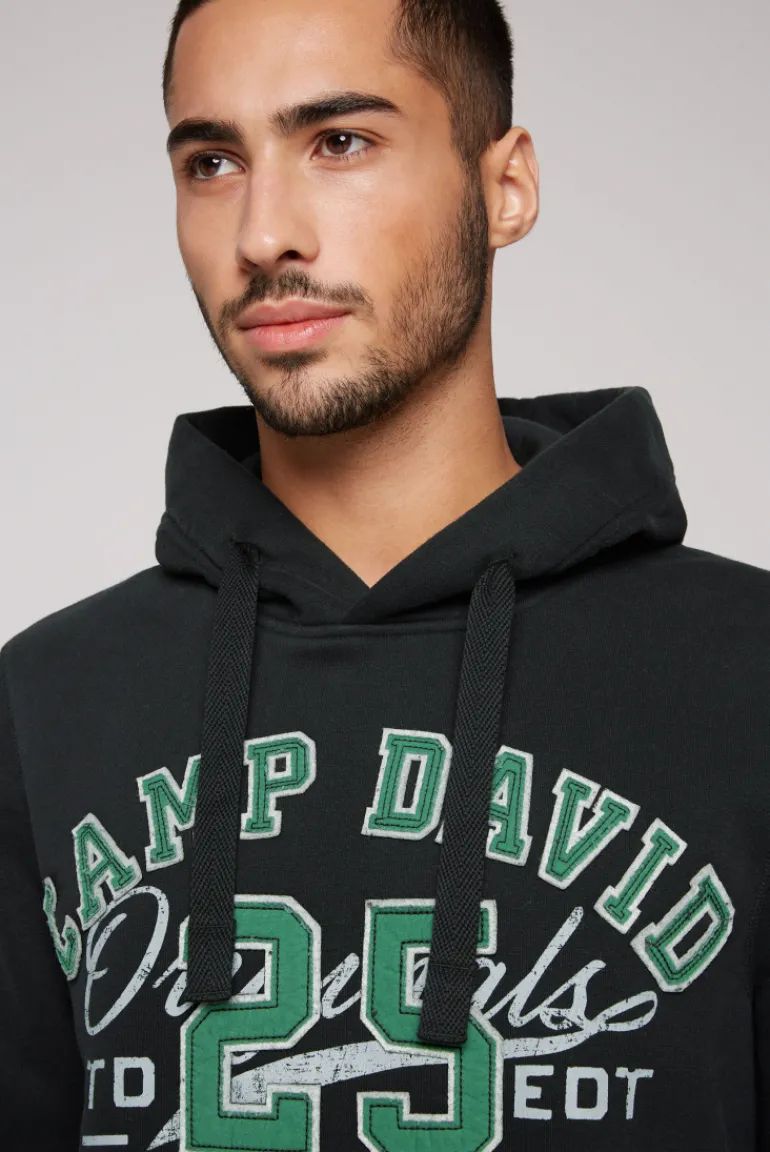 Hot CAMP DAVID & SOCCX Hoodie mit Artwork im Retro-Style black