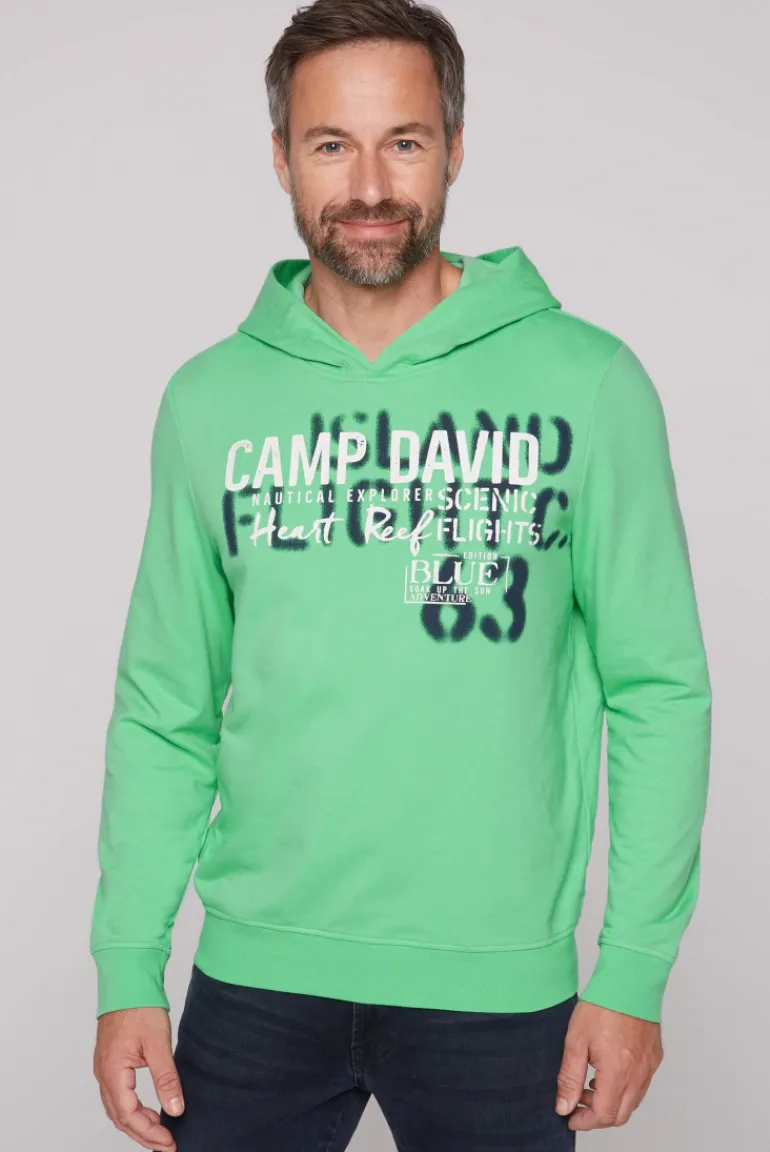 Best CAMP DAVID & SOCCX Hoodie mit Spray-Effekt-Artwork regatta green regattagreen