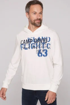 Outlet CAMP DAVID & SOCCX Hoodie mit Spray-Effekt-Artwork ivory