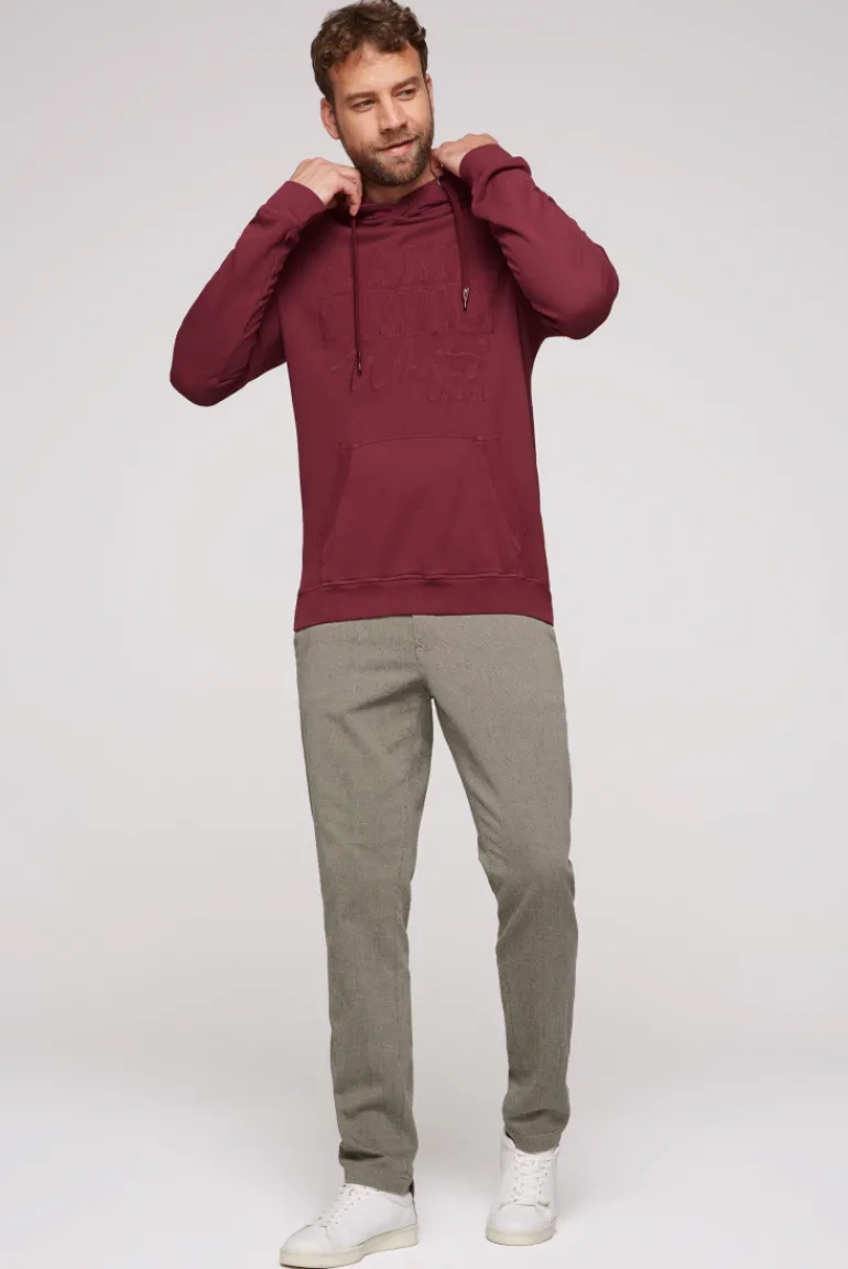 Sale CAMP DAVID & SOCCX Hoodie mit tonigem Logo Artwork burgundy