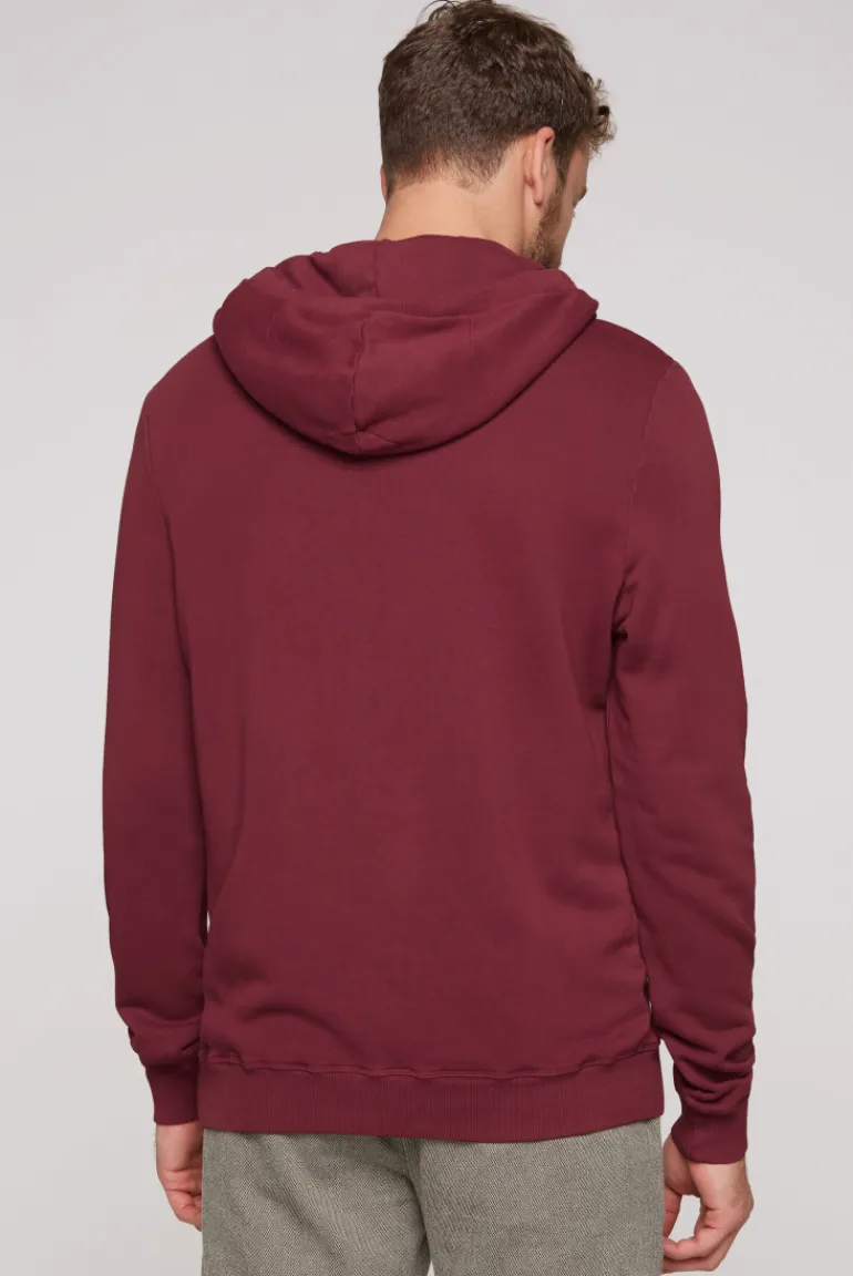 Sale CAMP DAVID & SOCCX Hoodie mit tonigem Logo Artwork burgundy