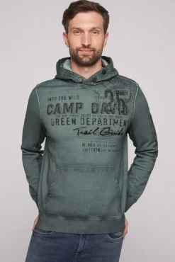Shop CAMP DAVID & SOCCX Hoodie Oil Dyed mit Artworks deep forest deepforest