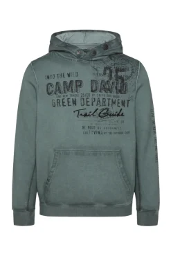 Shop CAMP DAVID & SOCCX Hoodie Oil Dyed mit Artworks deep forest deepforest
