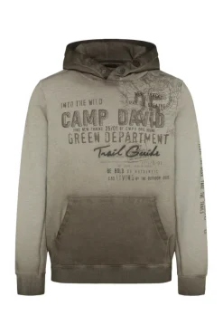 New CAMP DAVID & SOCCX Hoodie Oil Dyed mit Artworks fossil brown fossilbrown