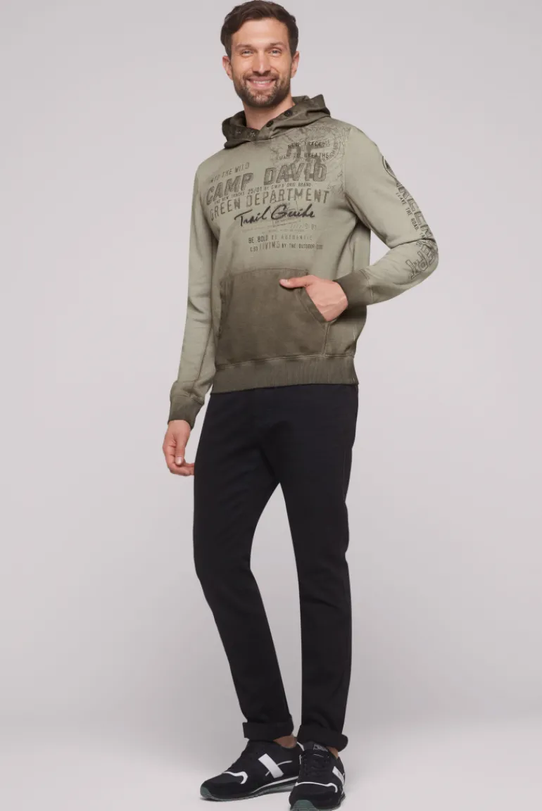 New CAMP DAVID & SOCCX Hoodie Oil Dyed mit Artworks fossil brown fossilbrown