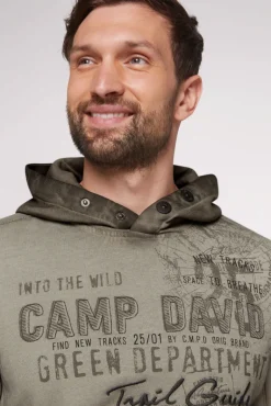 New CAMP DAVID & SOCCX Hoodie Oil Dyed mit Artworks fossil brown fossilbrown