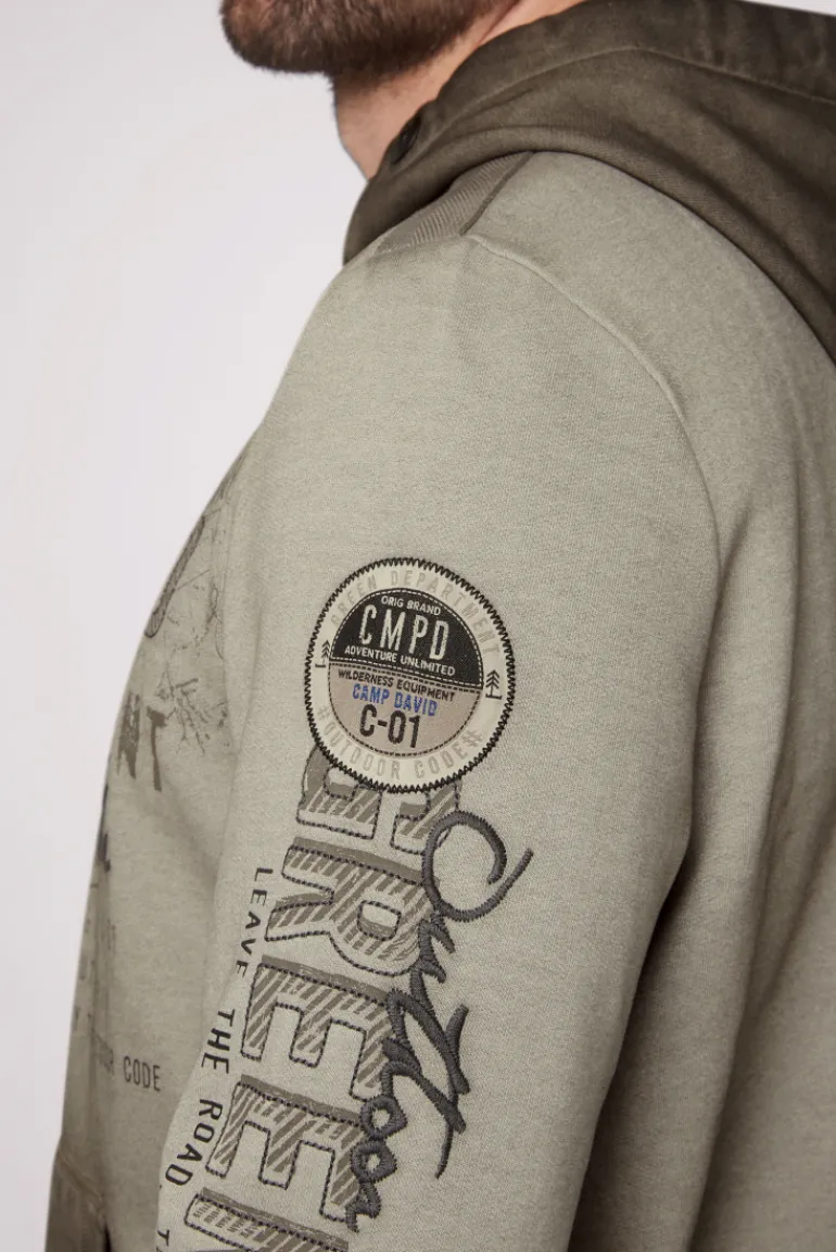 New CAMP DAVID & SOCCX Hoodie Oil Dyed mit Artworks fossil brown fossilbrown